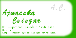 ajnacska csiszar business card